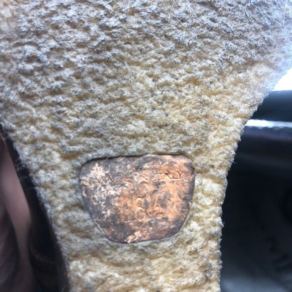 Chloe Leather Wedge Boots Socks Brown Lace Up 38.5 38 1/2 8.5 Winter Fall - Picture 8 of 9